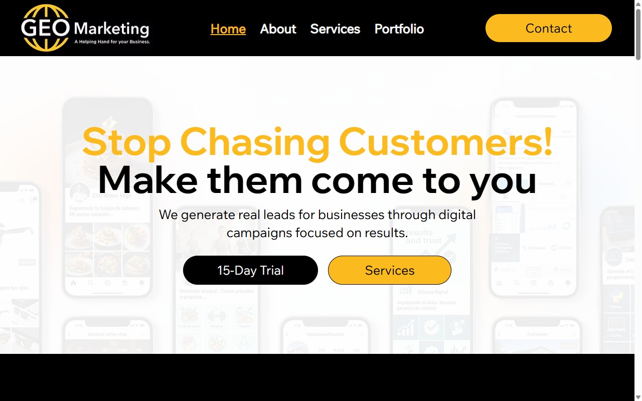Geo Marketing website, designed and built by R21 Digital