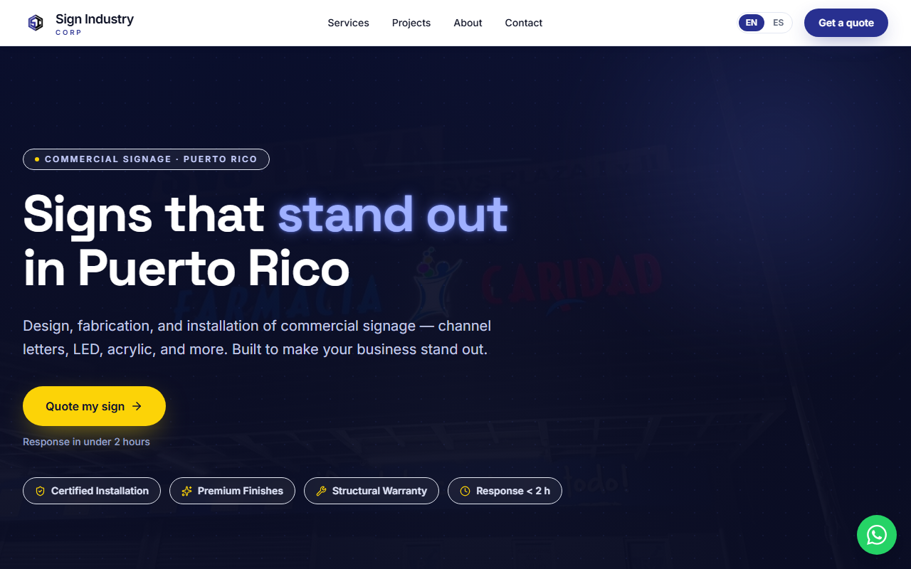 Sign Industry Corp website, designed and built by R21 Digital