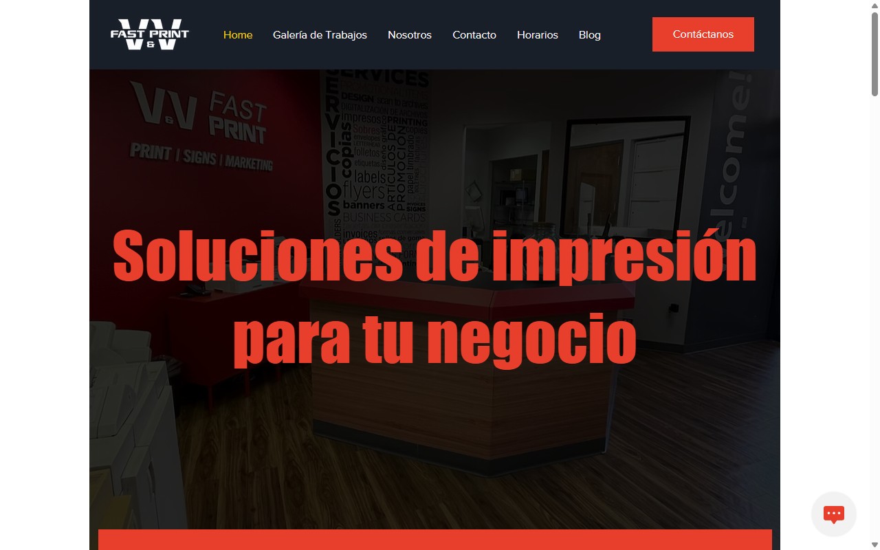 V&V Fast Print website, designed and built by R21 Digital